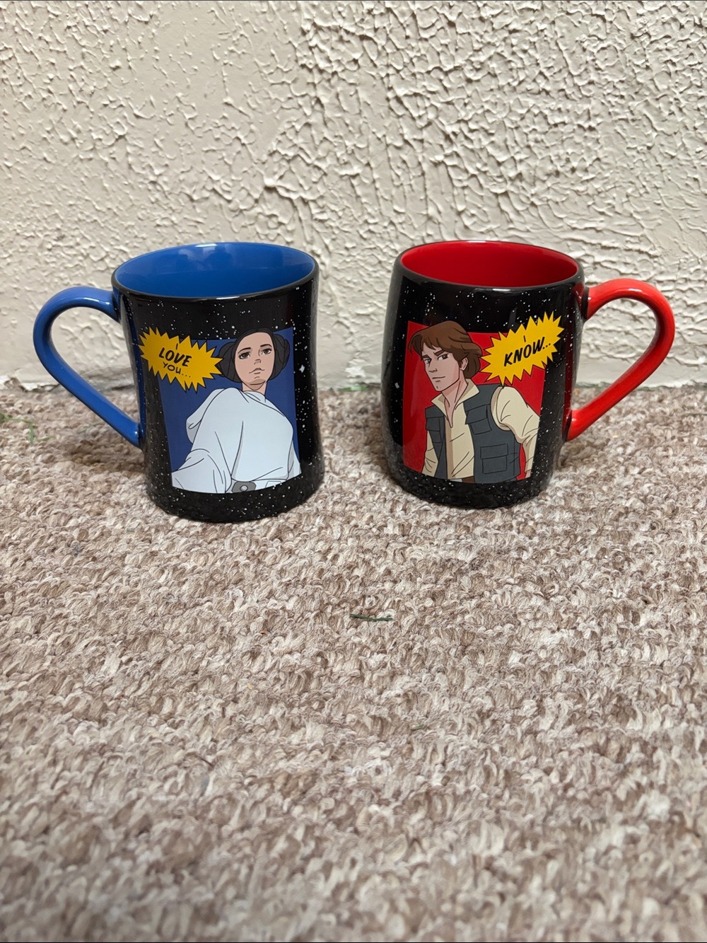 Disney Parks NEW STAR WARS Han Solo & Princess Leia Mug Set of 2 I Love You
